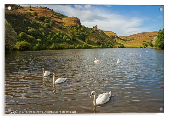 St Margaret's Loch, Holyrood Park, Edinburgh, Scot Acrylic by Arch White