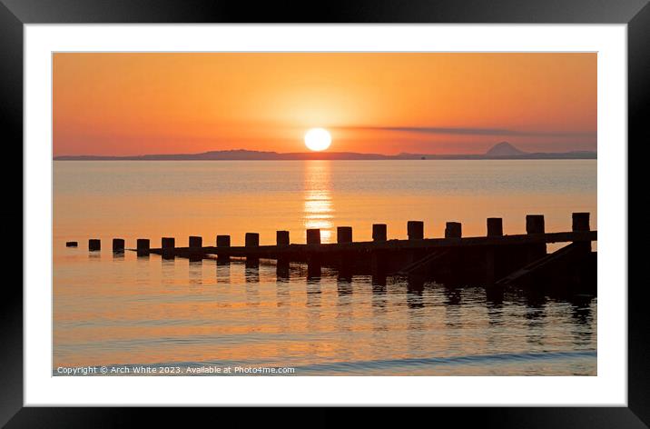 Portobello, sunrise, Firth of Forth Edinburgh, Sco Framed Mounted Print by Arch White