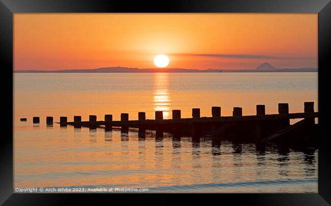 Portobello, sunrise, Firth of Forth Edinburgh, Sco Framed Print by Arch White