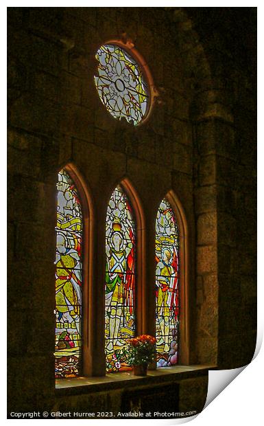 Stained Glass in Church Print by Gilbert Hurree