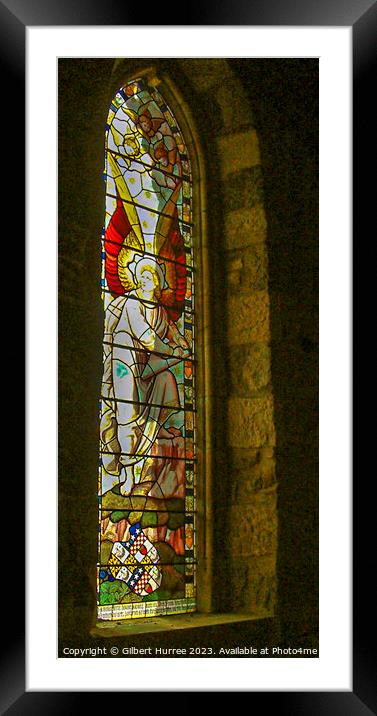 Indoor: Stained-Glass church window Framed Mounted Print by Gilbert Hurree