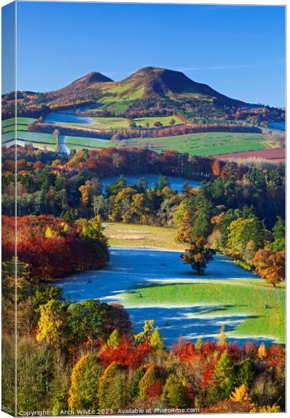 Scott's View looking towards the Eildon Hills near Canvas Print by Arch White
