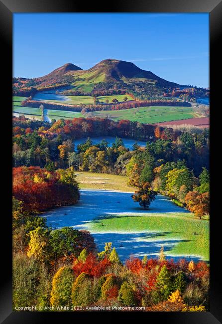 Scott's View looking towards the Eildon Hills near Framed Print by Arch White