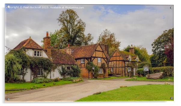 English Village Chilterns Buckinghamshire England Acrylic by Pearl Bucknall