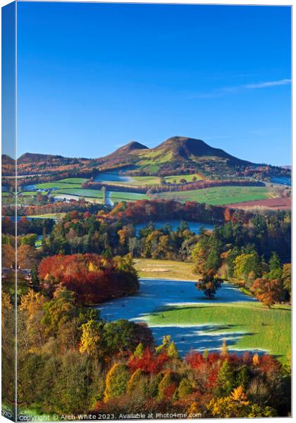 Scott's View looking towards the Eildon Hills near Canvas Print by Arch White
