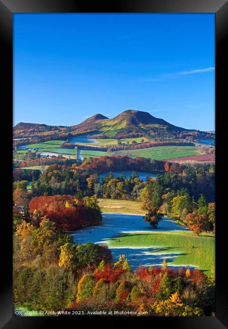 Scott's View looking towards the Eildon Hills near Framed Print by Arch White