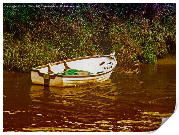 Boat on the Dee (Digital Art) Print by John Wain
