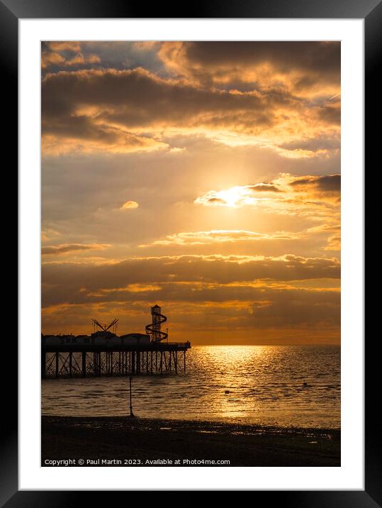 A Golden Herne Bay Sunset Framed Mounted Print by Paul Martin