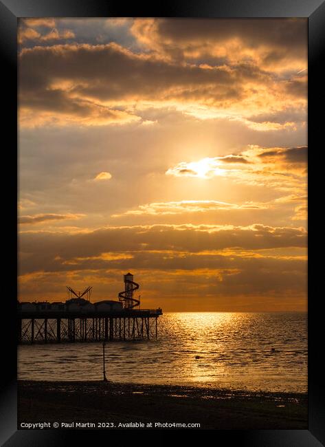 A Golden Herne Bay Sunset Framed Print by Paul Martin