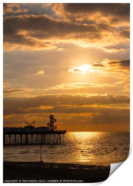 A Golden Herne Bay Sunset Print by Paul Martin