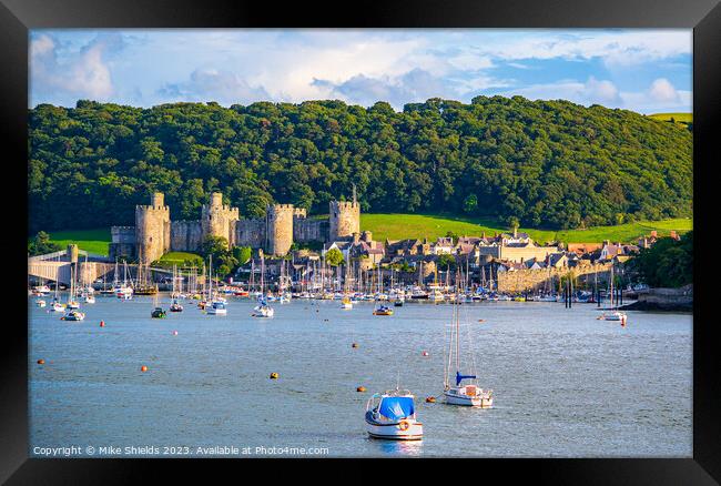 Conwy Castle and Harbour in North Wales UK Framed Print by Mike Shields