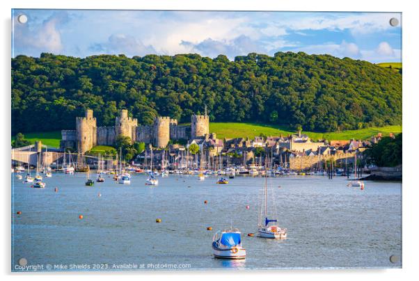 Conwy Castle and Harbour in North Wales UK Acrylic by Mike Shields