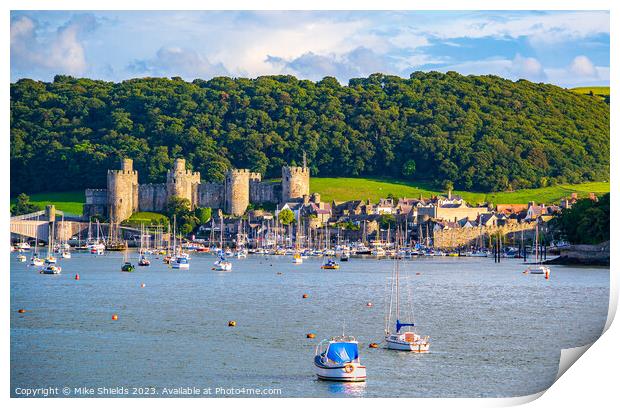 Conwy Castle and Harbour in North Wales UK Print by Mike Shields