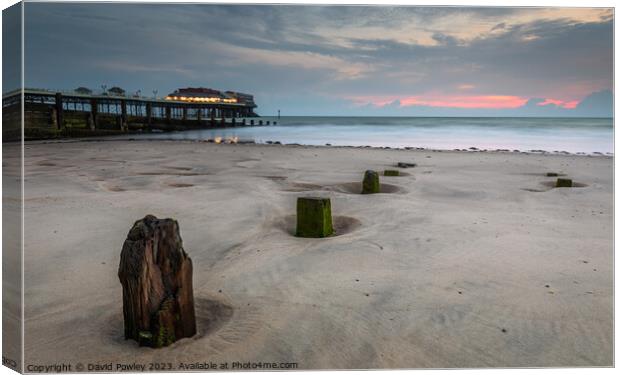 Early Morning on Cromer Beach Canvas Print by David Powley