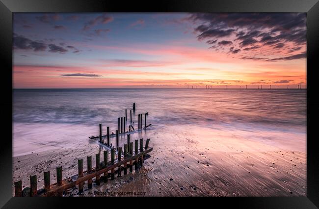 Caister Beach Sunrise Framed Print by David Powley