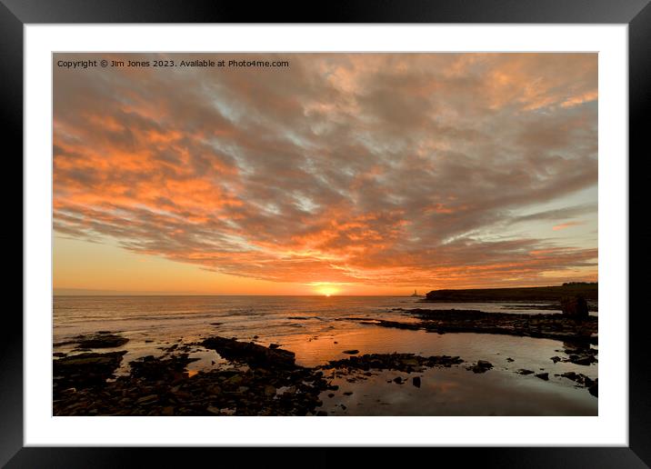 Collywell Bay Sunrise Framed Mounted Print by Jim Jones