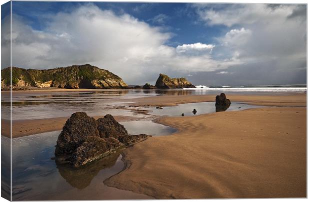 Monkstone Point Canvas Print by Creative Photography Wales
