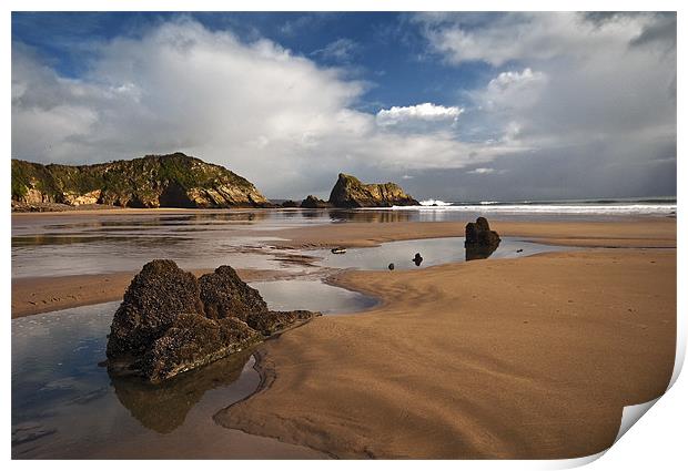 Monkstone Point Print by Creative Photography Wales