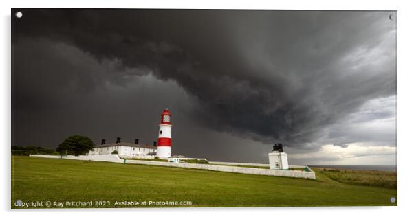 Storm Clouds over Souter Lighthouse  Acrylic by Ray Pritchard