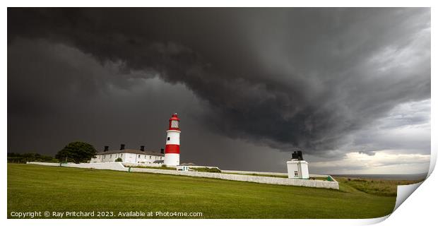 Storm Clouds over Souter Lighthouse  Print by Ray Pritchard