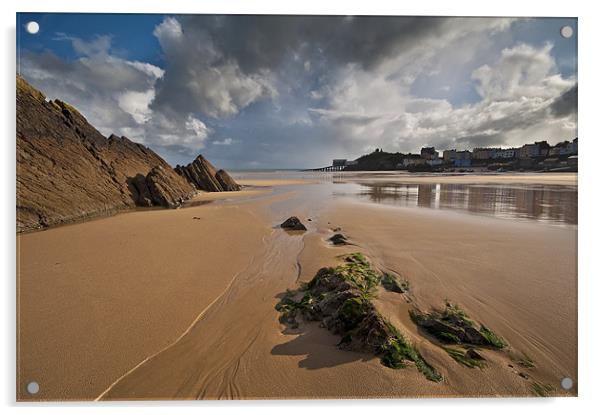 North Beach Tenby Acrylic by Creative Photography Wales