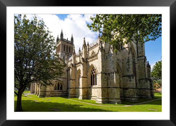 Selby Abbey bathed in summer sun Framed Mounted Print by Glen Allen