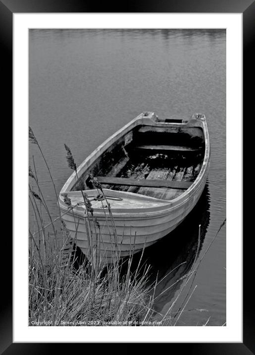 Isolated wooden Rowing Boat Framed Mounted Print by James Allen