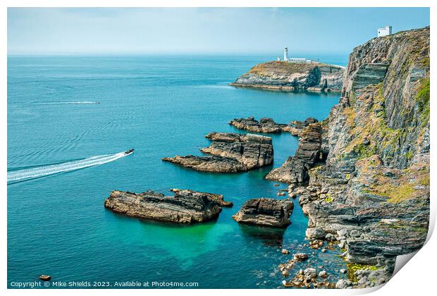 South Stack Rocks Print by Mike Shields