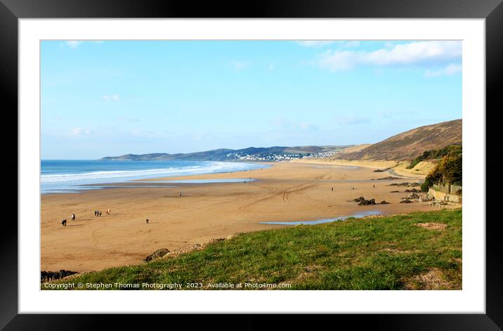 Woolacombe Beach From Putsborough Side Framed Mounted Print by Stephen Thomas Photography 