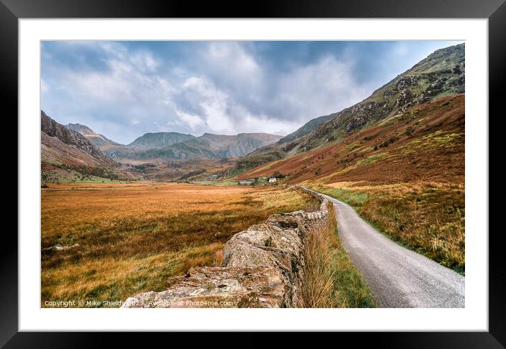 Nant Ffrancon Valley Framed Mounted Print by Mike Shields