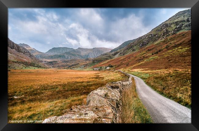 Nant Ffrancon Valley Framed Print by Mike Shields