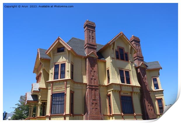 Historic buildings in Eureka in Humboldt county califonia Print by Arun 