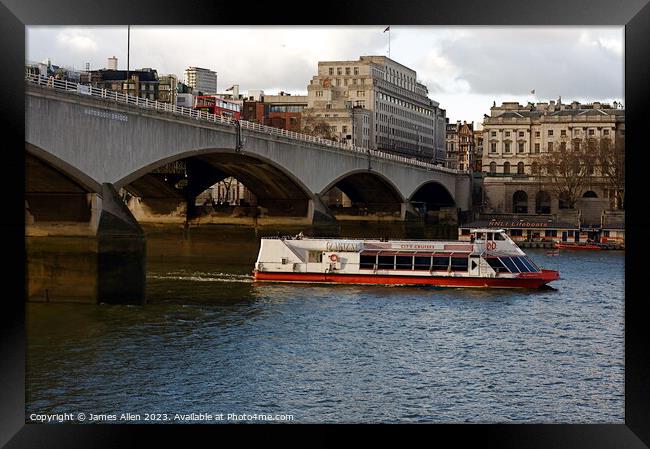 The City Cruiser Boat London   Framed Print by James Allen