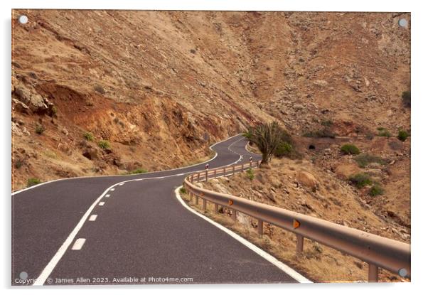 Spanish Mountain Roads  Acrylic by James Allen