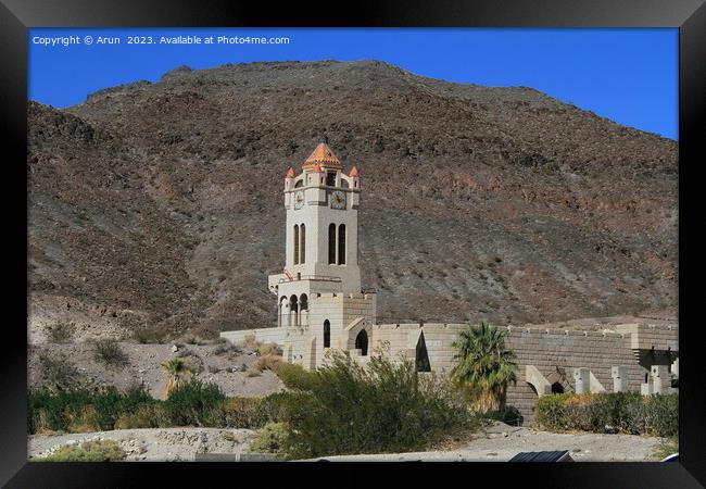 Scottys castle in Death Valley national park Framed Print by Arun 