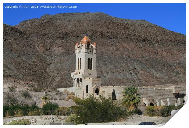 Scottys castle in Death Valley national park Print by Arun 