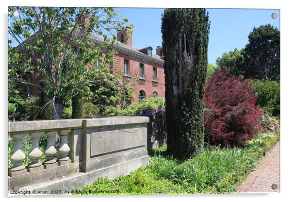  Gardens and buildings at  Filoli California Acrylic by Arun 