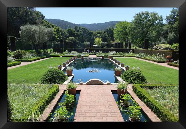  Gardens and buildings at  Filoli California Framed Print by Arun 