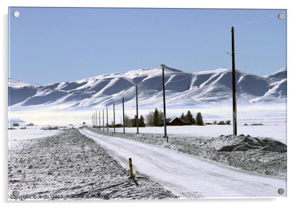 Southern Idaho in winter Acrylic by Arun 