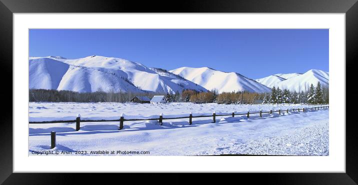 Southern Idaho in winter Framed Mounted Print by Arun 