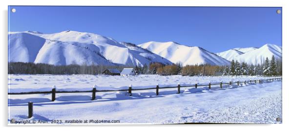Southern Idaho in winter Acrylic by Arun 