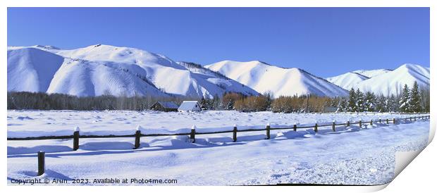 Southern Idaho in winter Print by Arun 