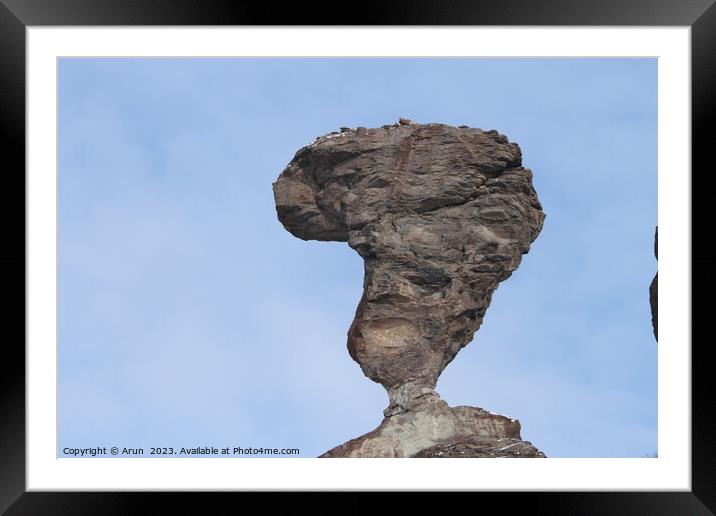 Balancing rock, Idaho Framed Mounted Print by Arun 