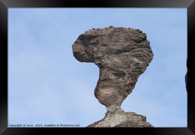 Balancing rock, Idaho Framed Print by Arun 