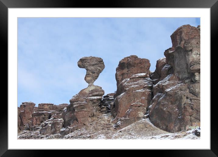 Balancing rock, Idaho Framed Mounted Print by Arun 