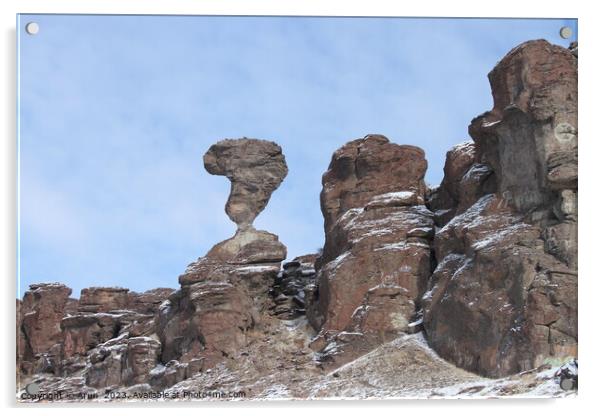 Balancing rock, Idaho Acrylic by Arun 