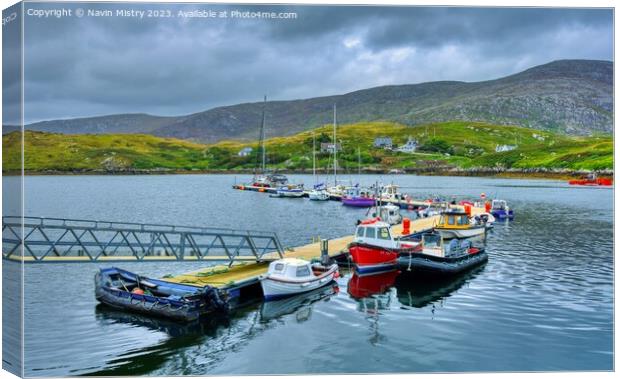 Scalpay of Harris Harbour Canvas Print by Navin Mistry