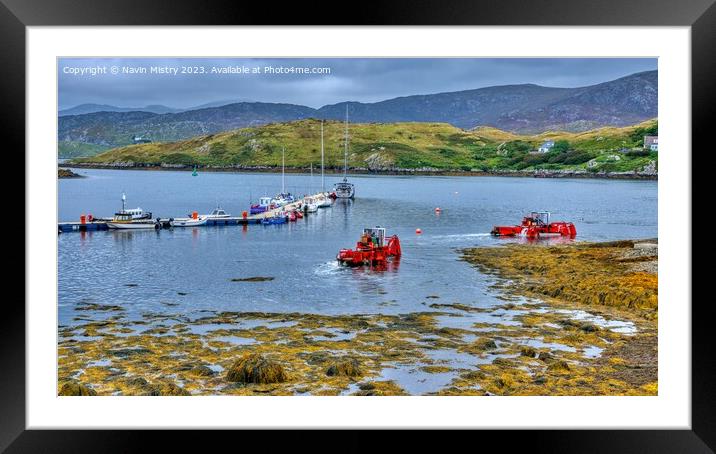 Scalpay of Harris Harbour Framed Mounted Print by Navin Mistry