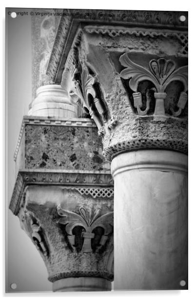 The columns on the exterior of the Saint Mark Basilica on San Ma Acrylic by Virginija Vaidakaviciene