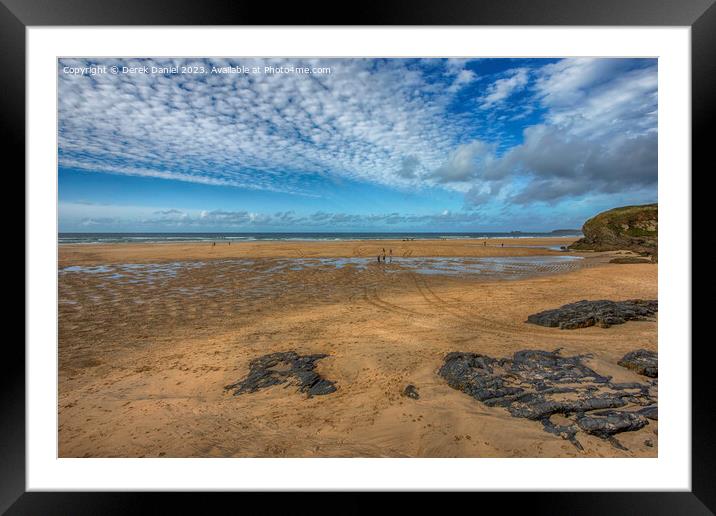 Hayle Beach, Cornwall Framed Mounted Print by Derek Daniel